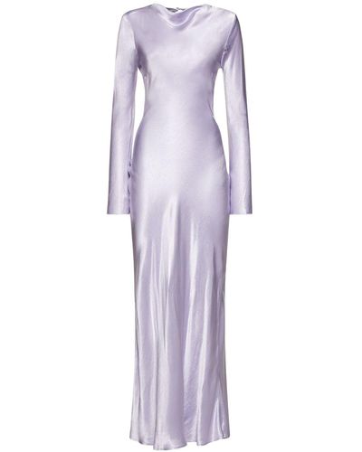 Bec & Bridge Ren Long Sleeve Viscose Satin Maxi Dress - Purple