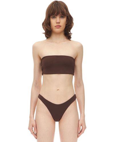 AEXAE Top Bikini In Lycra E Nylon - Marrone