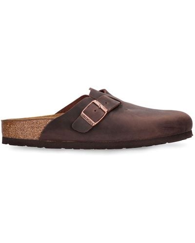 Birkenstock Boston Waxy Leather Sandals - Brown