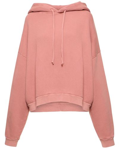 Acne Studios Sudadera de algodón jersey con capucha - Rosa