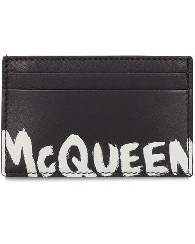 Alexander McQueen Leather Card Holder - Gray