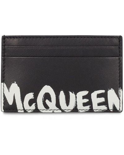 Alexander McQueen Porta carte di credito in pelle - Grigio