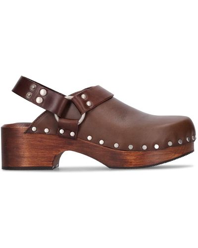 RE/DONE 70s Studded Slingback Clogs - Brown
