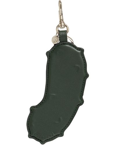 JW Anderson Leather Pickle Key Ring - Green