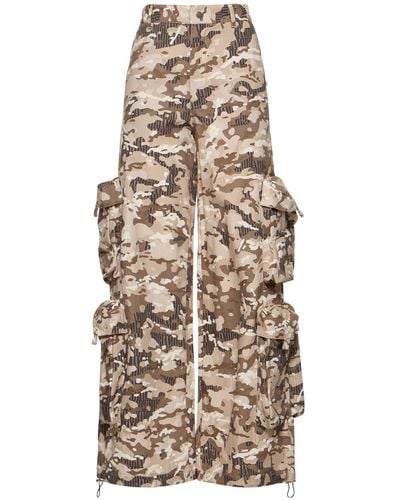 Amiri Pantaloni larghi in drill di cotone camouflage - Bianco