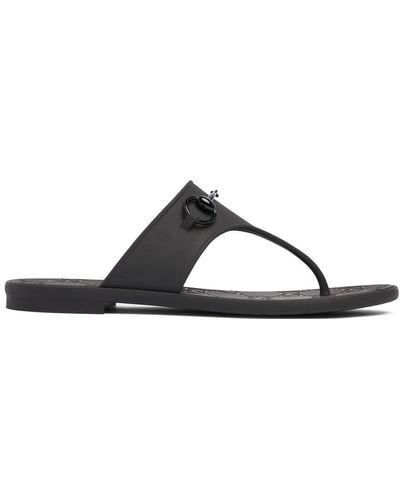 Gucci 10mm Minorca Rubber Thong Sandals - Black