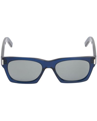 Saint Laurent Sl 402 Bold Acetate Sunglasses - Blue