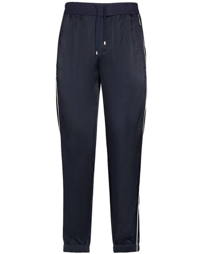Saint Laurent Pantaloni in raso di crepe - Blu