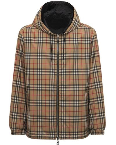 Burberry Stretton Reversible Check Zip Jacket - Natural