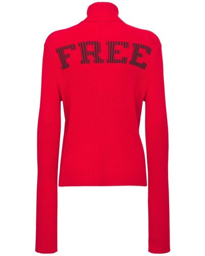 Balenciaga Sweater Aus Wollmischstrick Mit Rollkragen - Rot