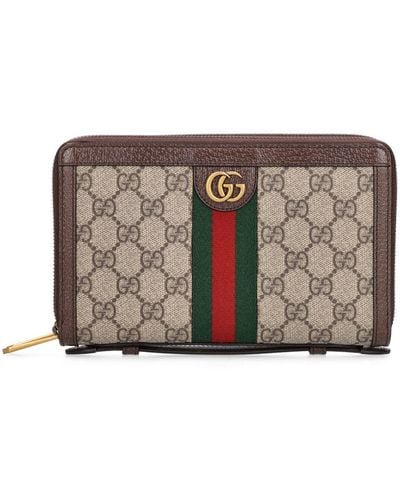 Gucci Porta passaporto in tela gg supreme - Marrone