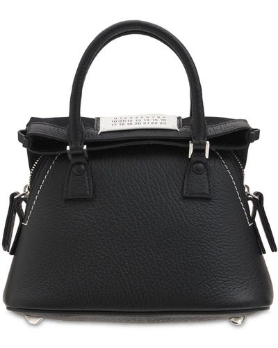 Maison Margiela Mikro Handtasche Aus Narbleder "5ac" - Schwarz