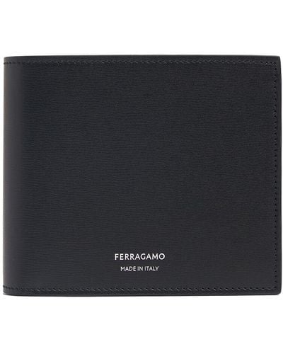 Ferragamo Classic Logo Leather Card Holder - Grey
