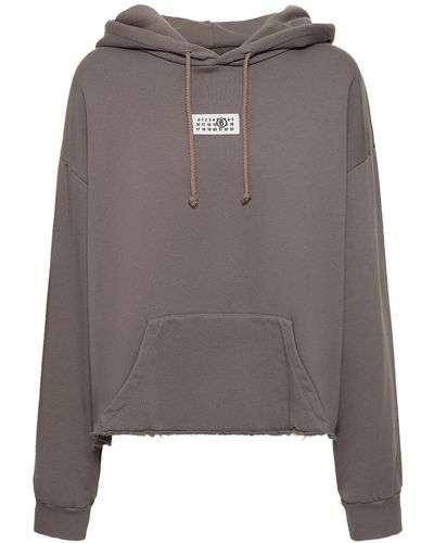 MM6 by Maison Martin Margiela Hoodie With Numeric Logo - Gray