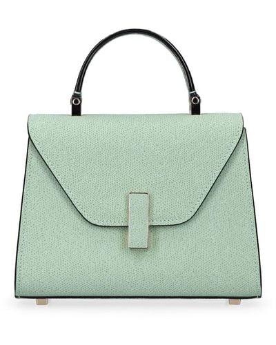 Valextra Micro Iside Leather Top Handle Bag - Green