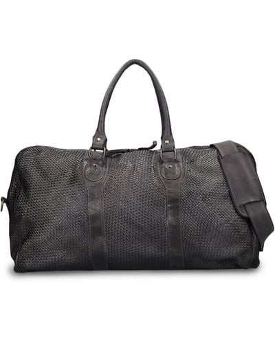 Giorgio Brato Woven Leather Duffle Bag - Black