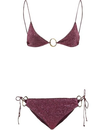 Oséree Lumiere Lurex Triangle Bikini - Purple