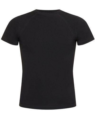 Entire studios Mini Cotton Cropped T-shirt - Black