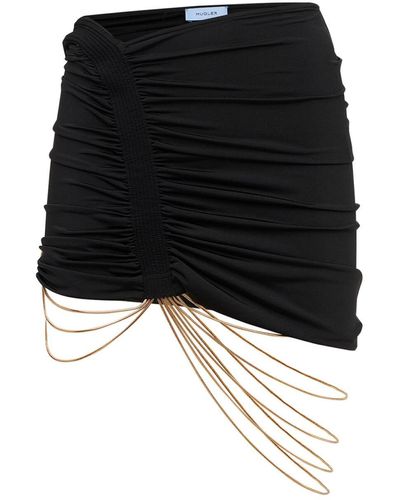 Mugler Chain Eco Jersey Mini Skirt - Black