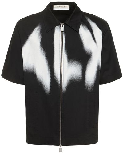 1017 ALYX 9SM Phantom Logo Zipped Cotton Shirt - Black