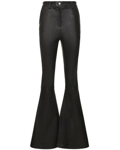 Magda Butrym Super Flared Leather Trousers - Black