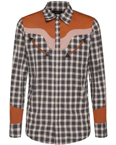 DSquared² Camicia western in cotone check - Nero