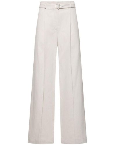 Proenza Schouler Dana Tailored Cotton & Linen Trousers - White