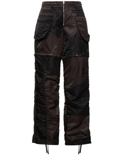 ANDERSSON BELL Pantalon cargo amovible en patchwork de nylon - Noir