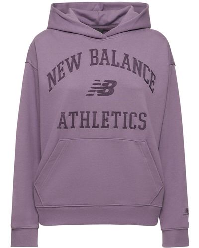 New Balance Athletics Varsity Oversize Cotton Hoodie - Purple