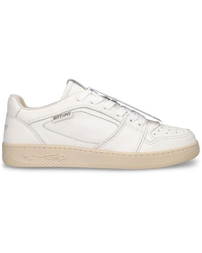 ENTERPRISE JAPAN Ej egg Tag Low Leather Sneakers - White