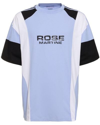 Martine Rose Maillot de football en coton à logo - Bleu