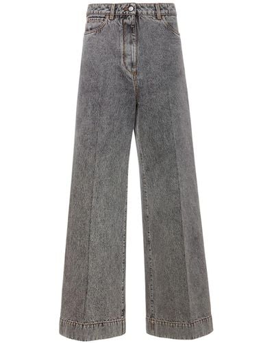 Etro Jeans larghi vita media in denim di cotone - Grigio
