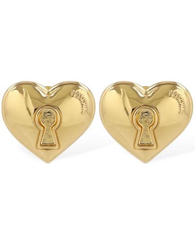 Moschino Heart Stud Clip-On Earrings - Metallic