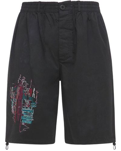 McQ Eden High Tie Dye Cotton Shorts - Black