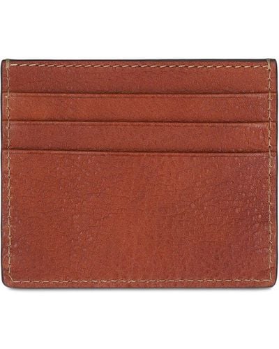 Brunello Cucinelli Porta carte di credito in pelle con logo - Rosso