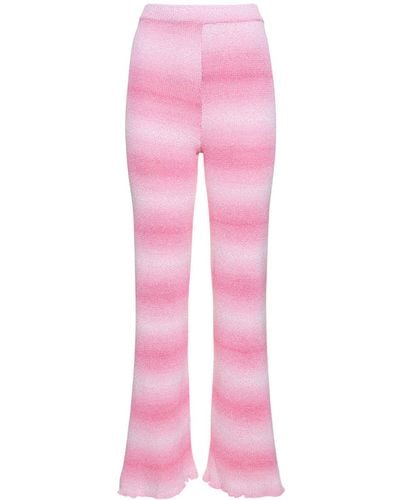 MSGM Cotton Blend Knit Trousers - Pink