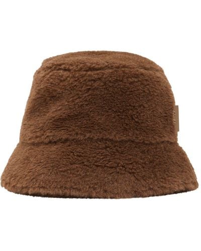 Max Mara Figura1 Wool Teddy Bucket Hat - Brown