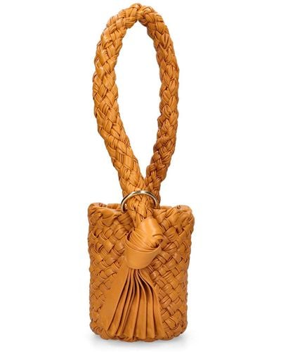 Bottega Veneta Petit sac porté épaule en cuir kalimero - Orange