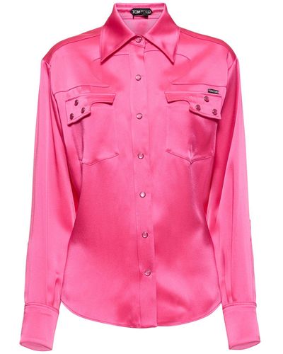 Tom Ford Camicia fluida in raso - Rosa