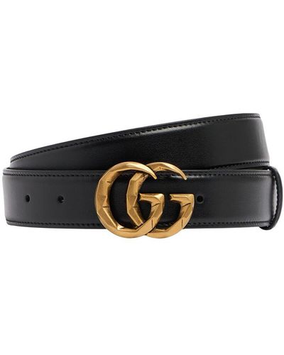 Gucci 3cm gg Marmont Leather Belt - White