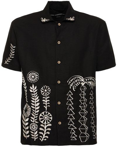 ANDERSSON BELL May Embroidered Linen & Cotton Shirt - Black