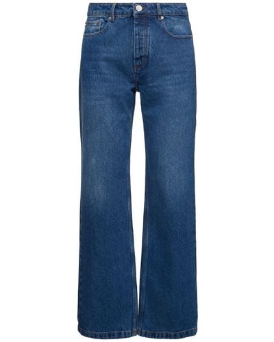 Ami Paris Jeans rectos de denim de algodón - Azul