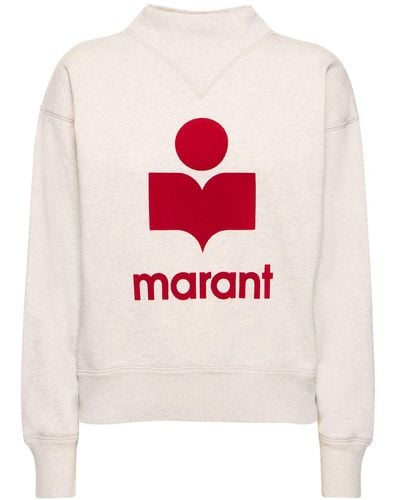 Isabel Marant Sweat-shirt en coton mélangé à logo moby - Rose