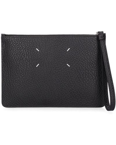 Maison Margiela Small Grained Leather Pouch - Black