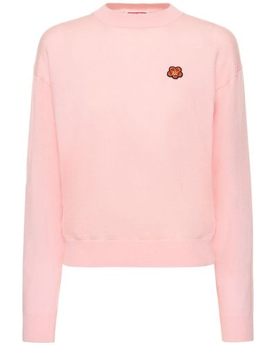 KENZO Suéter de lana con logo - Rosa