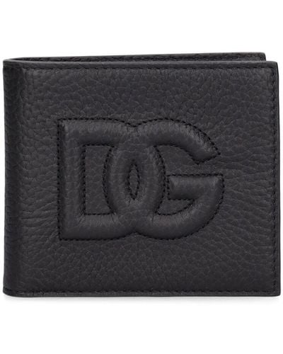 Dolce & Gabbana Brieftasche Aus Geprägtem Leder "dg" - Schwarz