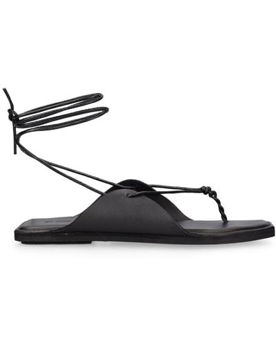 St. Agni 10Mm Leather Flat Sandals - Black