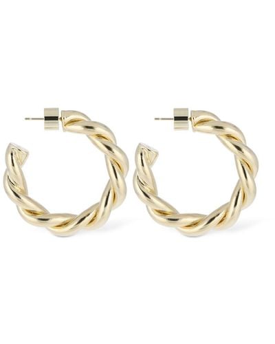 Jennifer Fisher Twisted Lilly Mini Hoop Earrings - Metallic