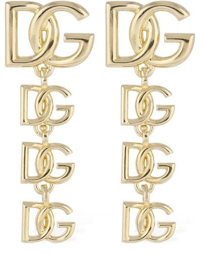 Dolce & Gabbana Dg Logo Cascade Earrings - Metallic