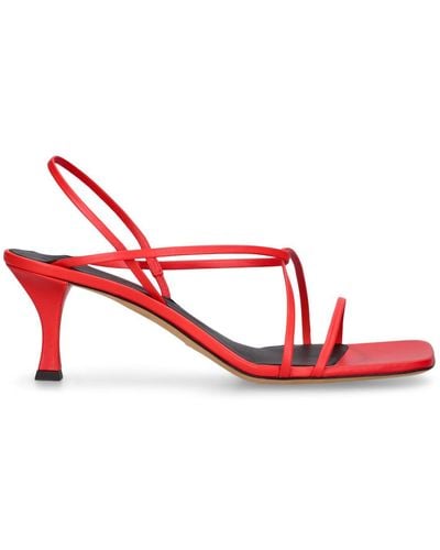 Proenza Schouler 60Mm Square Toe Leather Sandals - Red